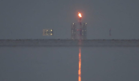 Gas flare blazes at night as Russia cuts off supplies to EU, Reuters