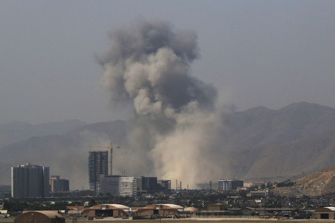 Footage shows smoke plumes rising after reports of explosion in Afghan capital