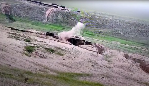 Армия обороны Арцаха опубликовала видео обстрела со стороны Азербайджана