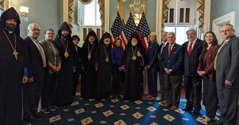Aram I raises ethnic cleansing of Nagorno-Karabakh's Armenian Christians with U.S. House Speaker Mike Johnson