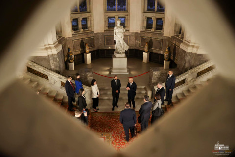 In The Hague, Ararat Mirzoyan visited Peace Palace, where cross stone donated by Armenia is erected