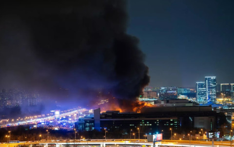 Firefighters are still fighting fire at Crocus City Hall