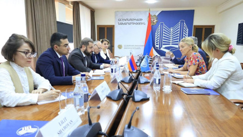 Gevorg Papoyan and Francoise Jacob discussed projects implemented in field of economy