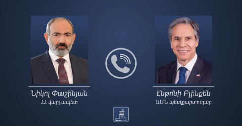 Nikol Pashinyan holds telephone conversation with Antony Blinken