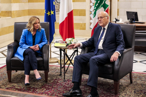Italy's Meloni holds talks with her Lebanese counterpart Mikati in Beirut