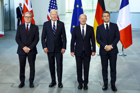 Biden, Germany's Scholz, France's Macron and Britain's Starmer hold Quad meeting