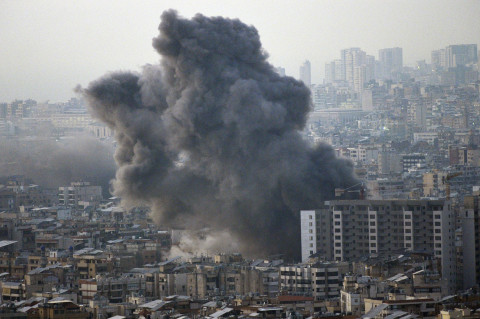 Explosions and smoke as Israeli airstrikes hit Beirut southern suburbs