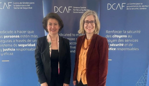 Ambassador Nathalie Chuard presented DCAF's ongoing and planned programs in Armenia to Ambassador Tolmajian