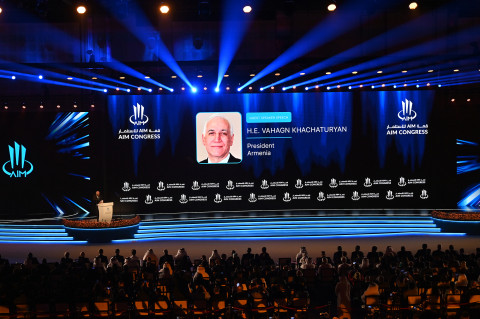 President Vahagn Khachaturyan delivered a speech at the Annual Investment Meeting in Abu Dhabi