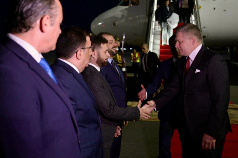 Slovak Prime Minister Robert Fico arrives in Armenia