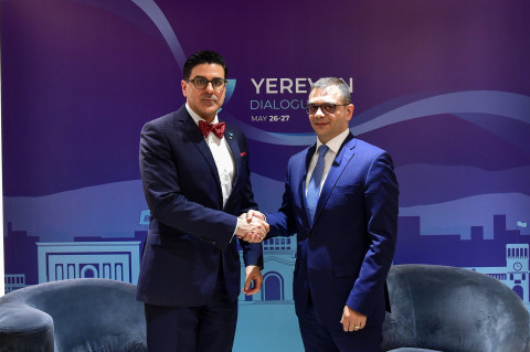 Meeting of Deputy Foreign of Minister of Armenia Robert Abisoghomonyan with ICC Registrar Osvaldo Zavala Giler