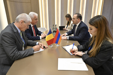 Meeting between Davit Karapetyan, Secretary General of Ministry of Foreign Affairs of Armenia and Lucian Fătu, President of Euro-Atlnatic Resilience Centre of Romania