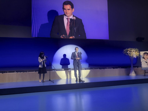 Hakob Arshakyan gives welcoming speech at opening of Tumo Center in city of Takasaki of Japan