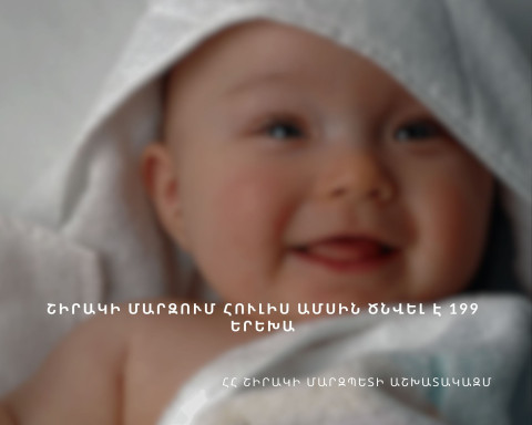 Հուլիսին Շիրակի մարզում ծնվել է 199 երեխա