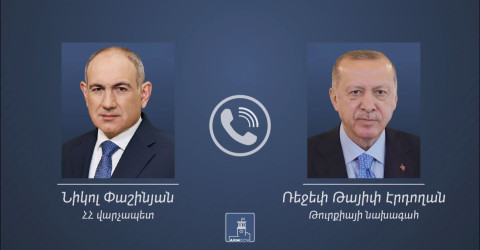 Nikol Pashinyan and Recep Tayyip Erdoğan hold telephone conversation