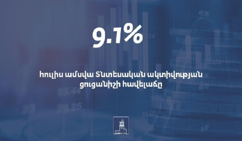 2025-ի հուլիսին նախորդ տարվա համեմատ Հայաստանում ՏԱՑ-ի հավելաճը կազմել է 9.1%