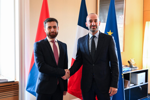 Meeting of Deputy Foreign Minister of Armenia Vahan Kostanyan with Minister Delegate for European Affairs of France Benjamin Haddad