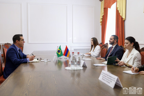 Ruben Rubinyan receives Ambassador of Brazil to Armenia