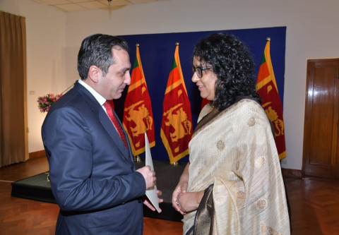 Ambassador Afyan discussed cooperation issues on international platforms with Prime Minister of Sri Lanka
