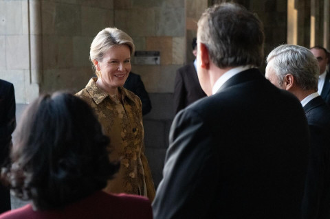 Queen Mathilde of Belgium visits National Gallery