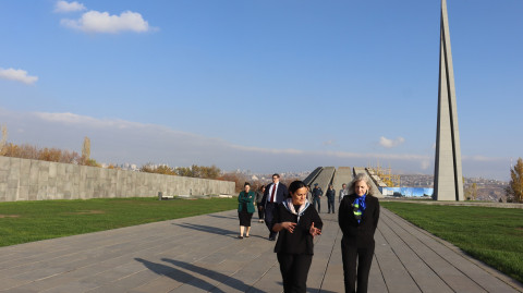 US Under Secretary of State Allison Hooker visits Armenian Genocide Memorial