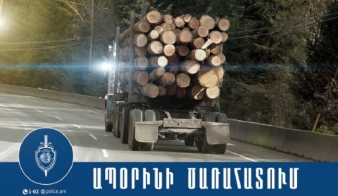Սյունիքի մարզի պարեկները «ԿամԱԶ»-ի թափքում մոտ 22 խմ փայտանյութ են հայտնաբերել