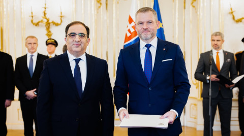 Ambassador Hovhannisyan presented his credentials to President of Slovakia