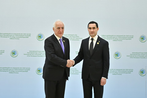 President Vahagn Khachaturyan delivered a speech at the event dedicated to the 30th anniversary of Turkmenistan’s Permanent Neutrality