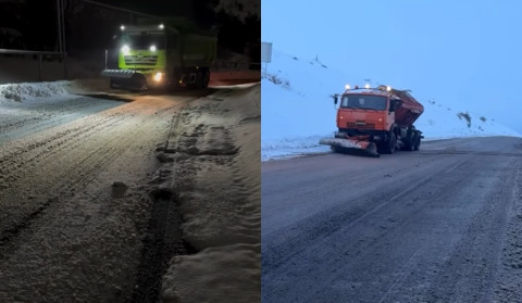 Ողջ գիշեր ՀՀ ավտոճանապարհներին շարունակվել են ձմեռային սպասարկման աշխատանքները