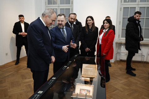 Armenian Gospel of Skewra, kept in the National Library of Poland, presented to the Prime Minister