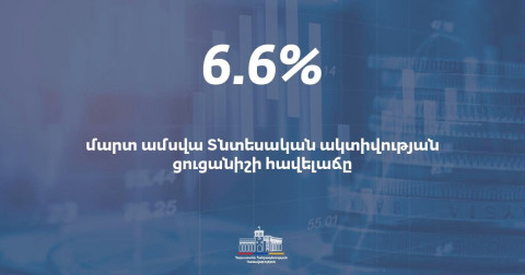 Մարտին նախորդ տարվա նույն ամսվա համեմատ Հայաստանում ՏԱՑ-ի հավելաճը կազմել է 6.6%
