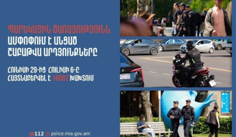Հայտնաբերվել է 452 ոչ սթափ վարորդ․ պարեկների անցած շաբաթվա ծառայության արդյունքները