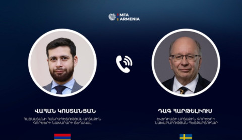 ՀՀ ԱԳ փոխնախարարը հեռախոսազրույց է ունեցել Շվեդիայի ԱԳՆ պետքարտուղարի հետ