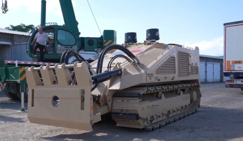 Armenia receives gift from EU of remotely controlled demining vehicle weighing about 20 tons