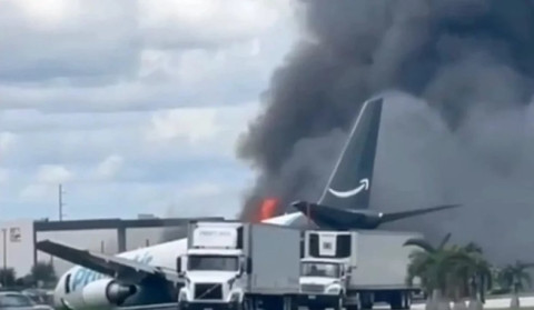 Amazon Air cargo plane crashes at Miami airport, killing and injuring several
