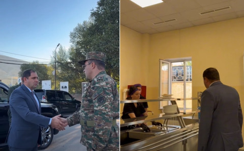 Սուրեն Պապիկյանն այցելել է զորամաս, հետևել զինվորների նախաճաշի պատրաստման գործընթացին