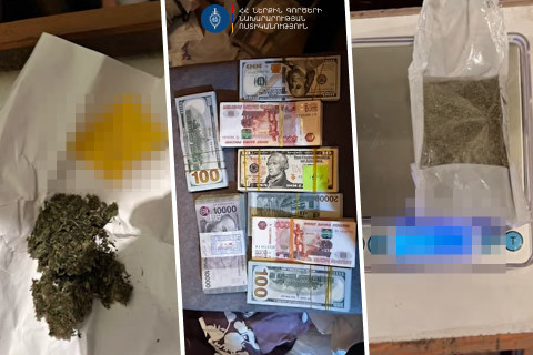 Քրեական ոստիկանների հերթական բացահայտումը․ հայտնաբերվել է 225 գրամ մարիխուանա, 110 գրամ կոկաին և խոշոր գումար