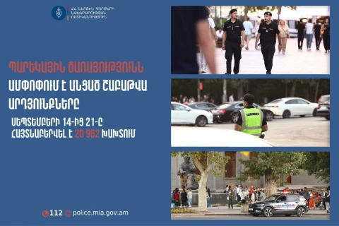Հայտնաբերվել է 517 ոչ սթափ վարորդ․ պարեկների՝ անցած շաբաթվա ծառայության արդյունքները