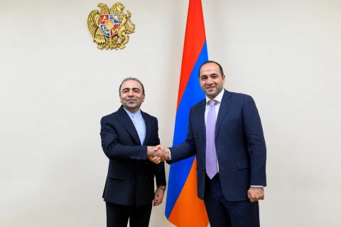 David Tadevosyan and Ambassador Khalil Shirgholami discussed opportunities for expanding technological cooperation between Armenia and Iran